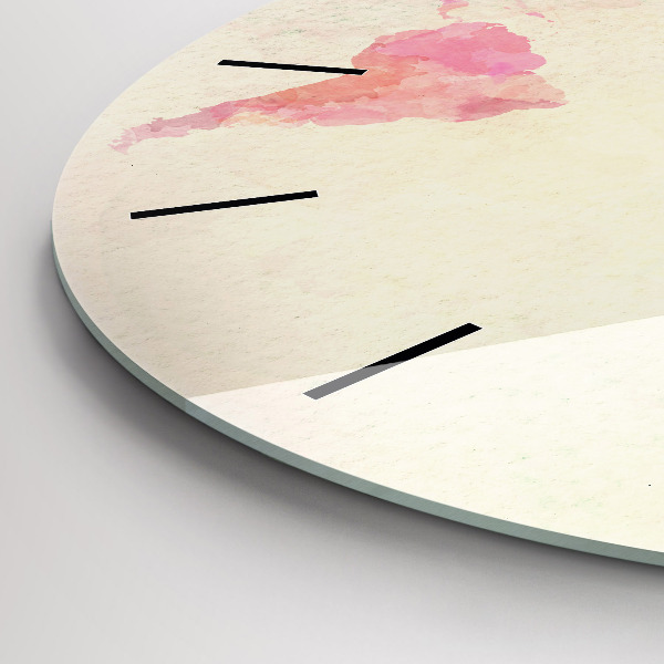 Kulaté skleněné hodiny s fotkou Akvarelová mapa světa