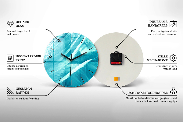 Kulaté skleněné hodiny s fotkou Mapa světa na deskách