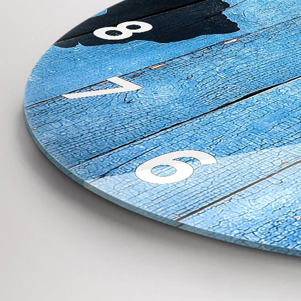 Kulaté skleněné hodiny s fotkou Mapa světa na deskách