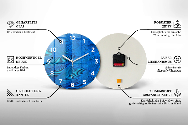 Kulaté skleněné hodiny s fotkou Mapa světa na deskách
