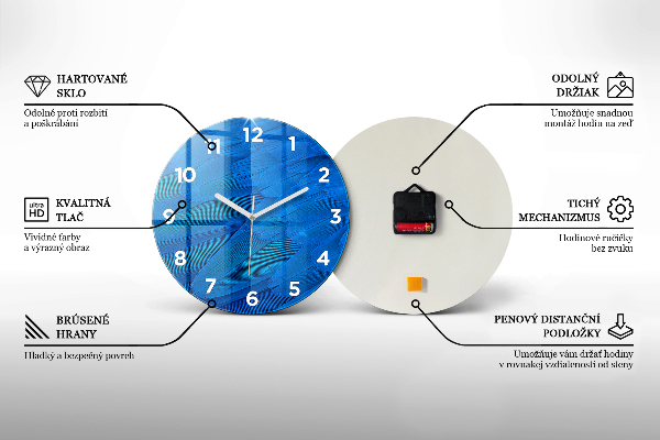 Kulaté skleněné hodiny s fotkou Mapa světa na deskách
