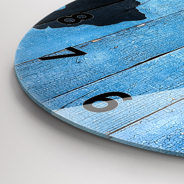 Kulaté skleněné hodiny s fotkou Mapa světa na deskách