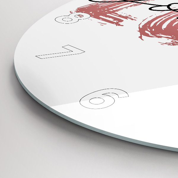 Kulaté skleněné hodiny s fotkou Nápis Miluj se