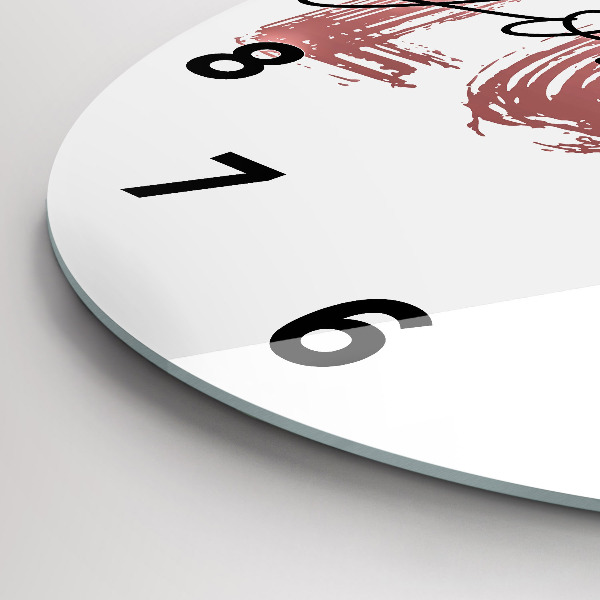 Kulaté skleněné hodiny s fotkou Nápis Miluj se