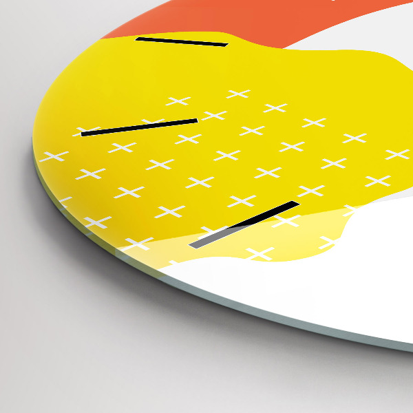 Kulaté skleněné hodiny s fotkou Abstraktní POP