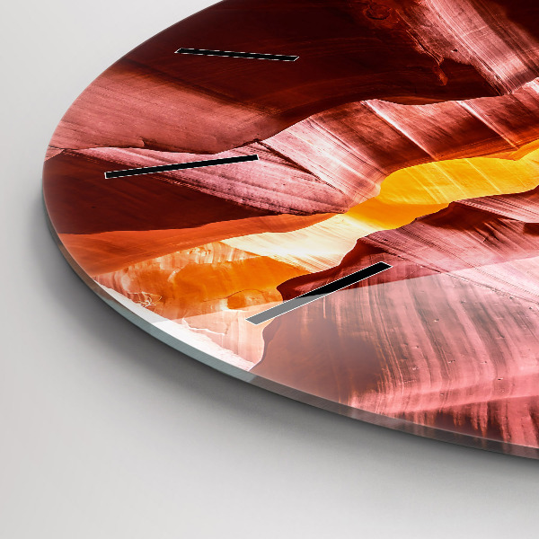 Kulaté skleněné hodiny s fotkou Písečný kaňon