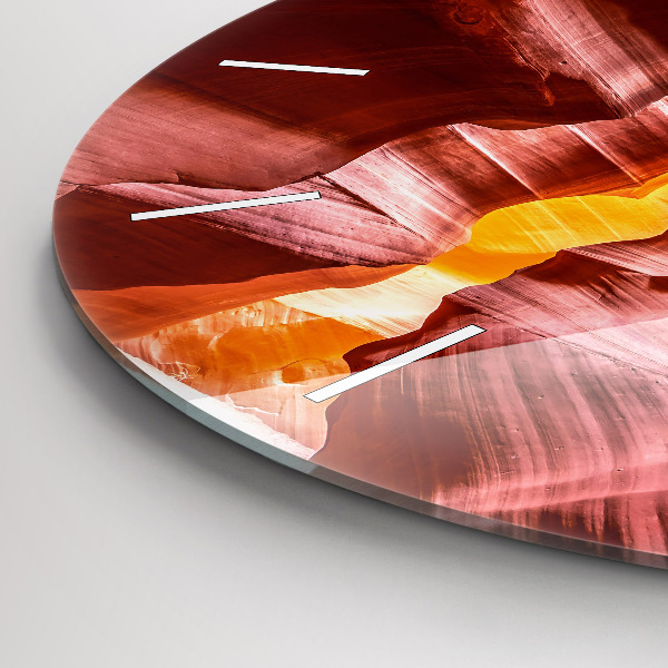 Kulaté skleněné hodiny s fotkou Písečný kaňon