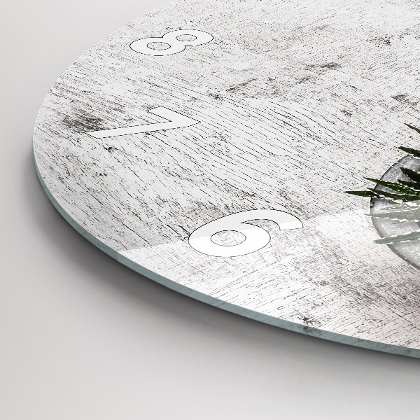 Kulaté skleněné hodiny s fotkou Dekorativní rostliny