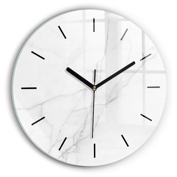 Kulaté skleněné hodiny s fotkou Dekorativní mramor