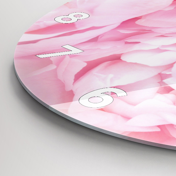 Kulaté skleněné hodiny s fotkou Kvetoucí květiny