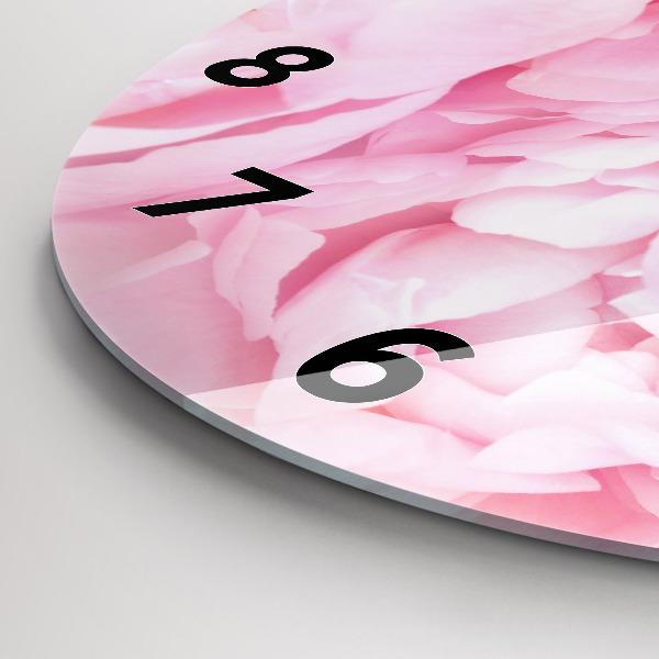 Kulaté skleněné hodiny s fotkou Kvetoucí květiny