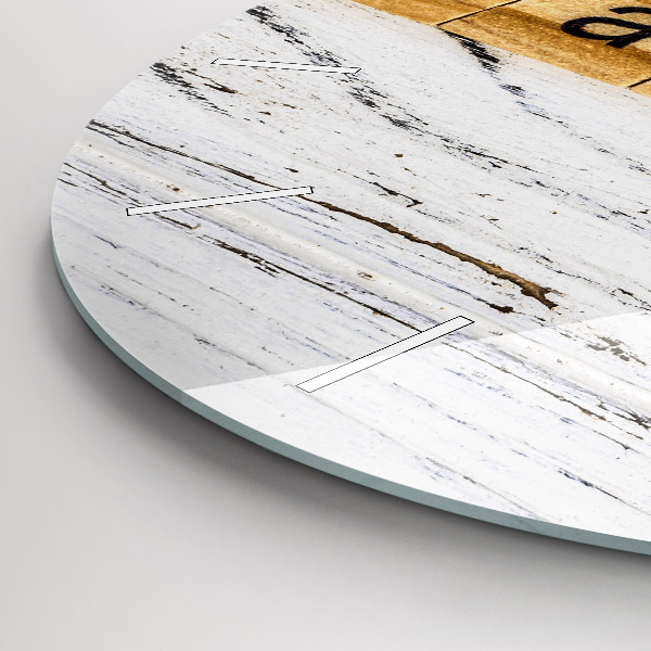 Kulaté skleněné hodiny s fotkou Rodinný nápis