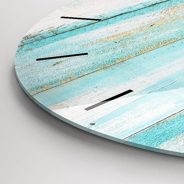 Kulaté skleněné hodiny s fotkou Modré desky