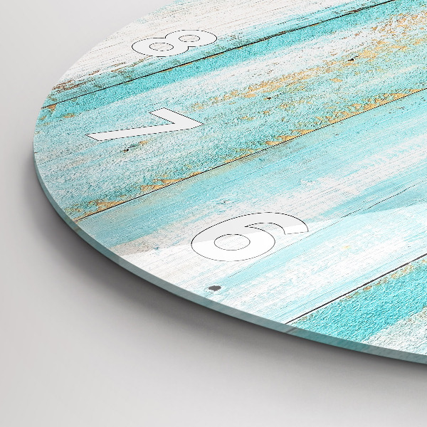 Kulaté skleněné hodiny s fotkou Modré desky