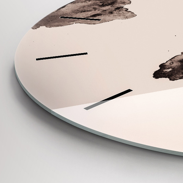 Kulaté skleněné hodiny s fotkou Akvarelová mapa světa