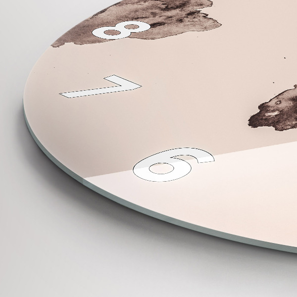 Kulaté skleněné hodiny s fotkou Akvarelová mapa světa