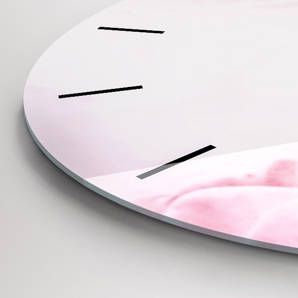 Kulaté skleněné hodiny s fotkou Kvetoucí květiny