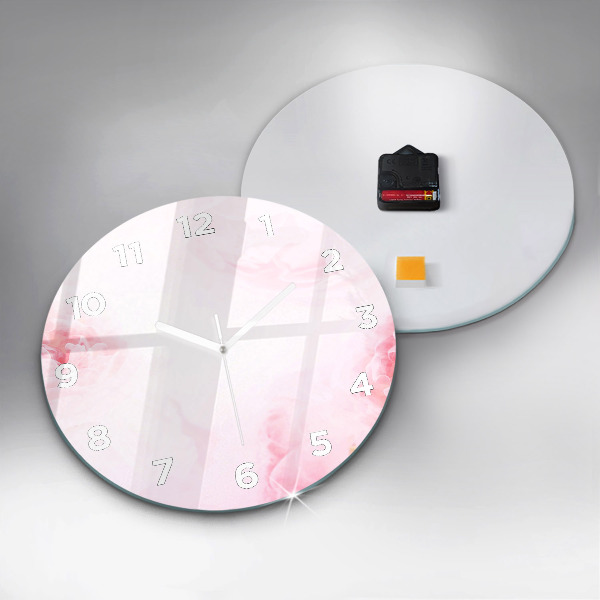 Kulaté skleněné hodiny s fotkou Kvetoucí květiny