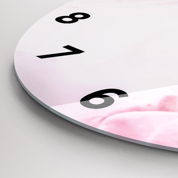 Kulaté skleněné hodiny s fotkou Kvetoucí květiny