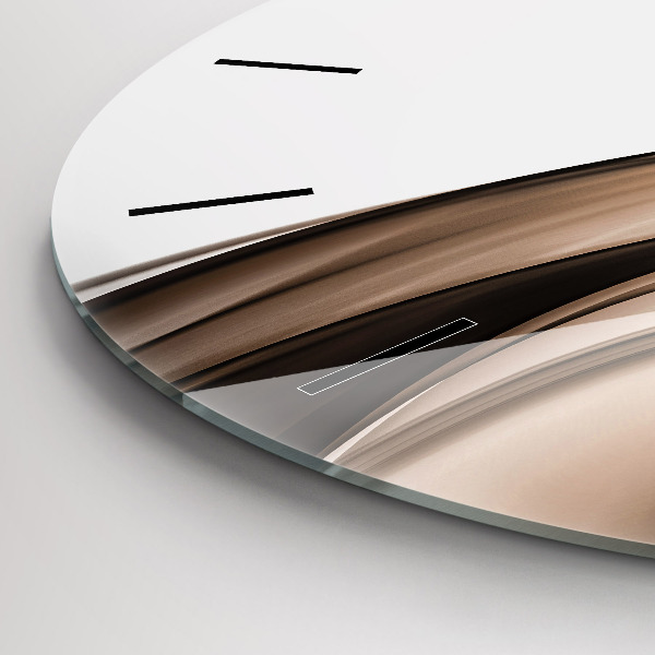 Kulaté skleněné hodiny s fotkou Abstraktní linie