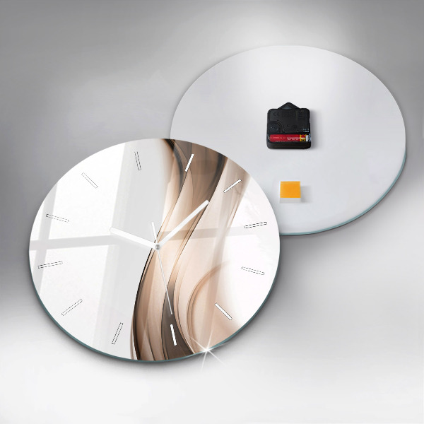 Kulaté skleněné hodiny s fotkou Abstraktní linie