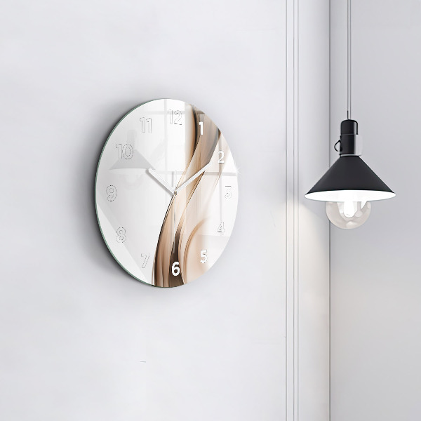 Kulaté skleněné hodiny s fotkou Abstraktní linie