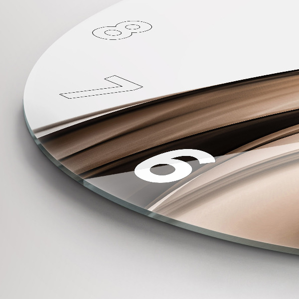 Kulaté skleněné hodiny s fotkou Abstraktní linie