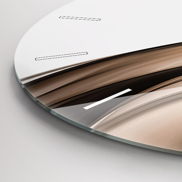 Kulaté skleněné hodiny s fotkou Abstraktní linie