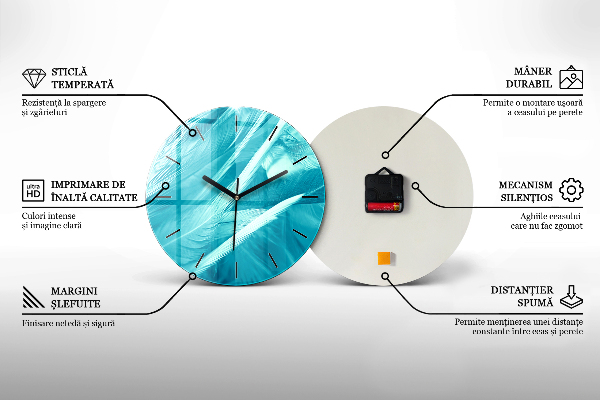 Kulaté skleněné hodiny s fotkou Dřevěná prkna