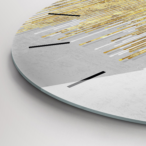 hodiny na skle Dekorativní vzor a zlato