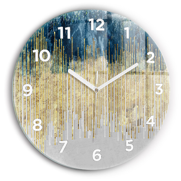 hodiny na skle Dekorativní vzor a zlato