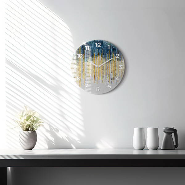 hodiny na skle Dekorativní vzor a zlato