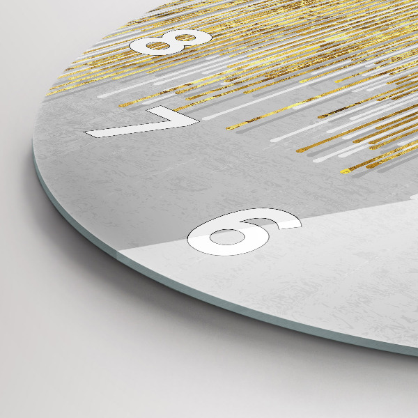 hodiny na skle Dekorativní vzor a zlato