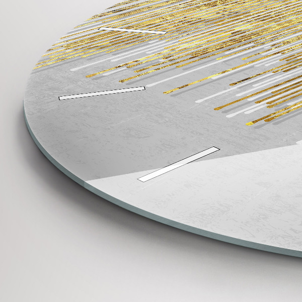 hodiny na skle Dekorativní vzor a zlato