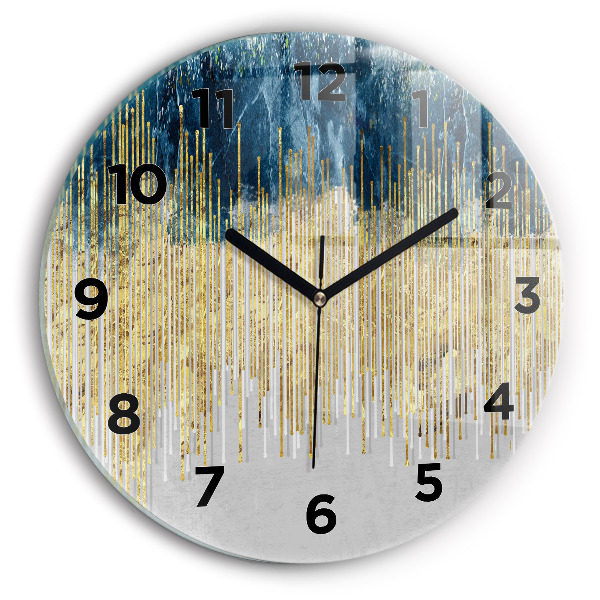 hodiny na skle Dekorativní vzor a zlato