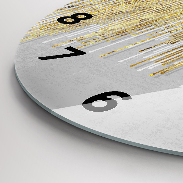 hodiny na skle Dekorativní vzor a zlato