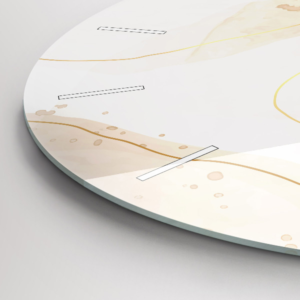 Kulaté skleněné hodiny s fotkou Akvarelové skvrny