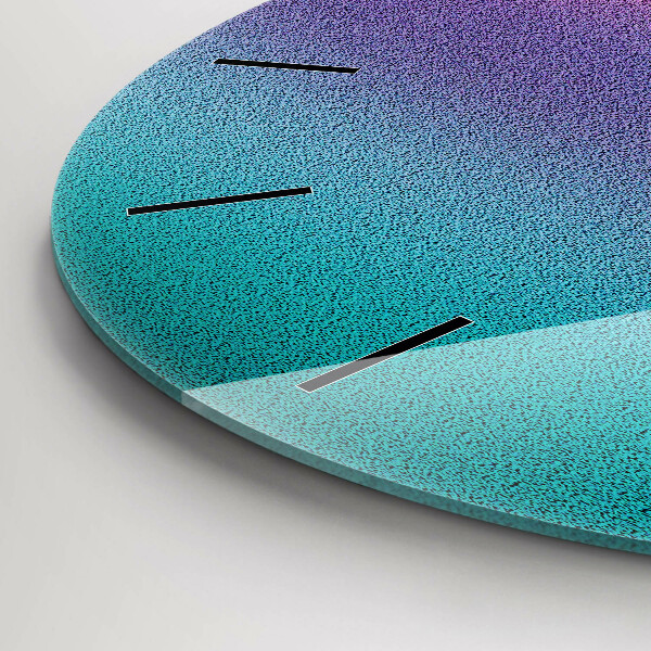 Kulaté skleněné hodiny s fotkou Gradientní vzor