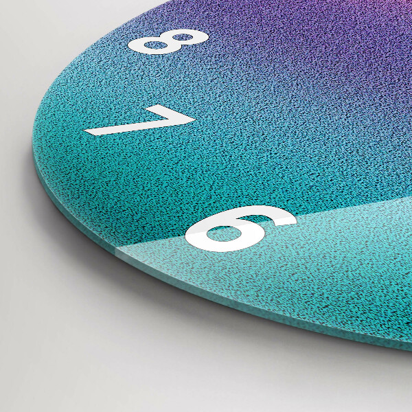 Kulaté skleněné hodiny s fotkou Gradientní vzor