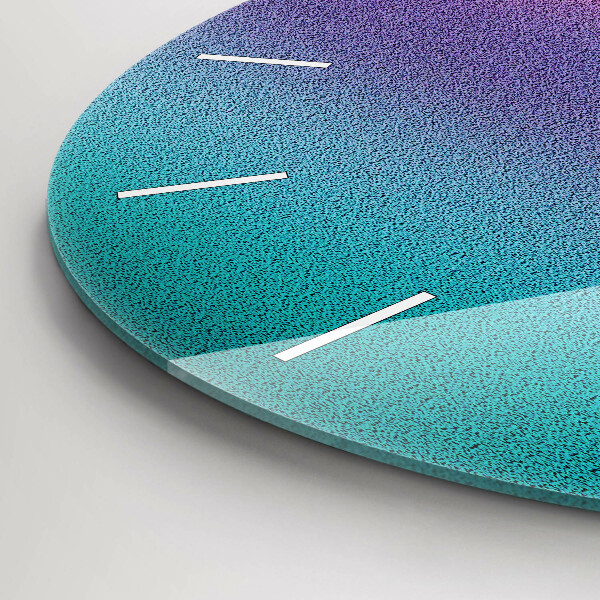 Kulaté skleněné hodiny s fotkou Gradientní vzor