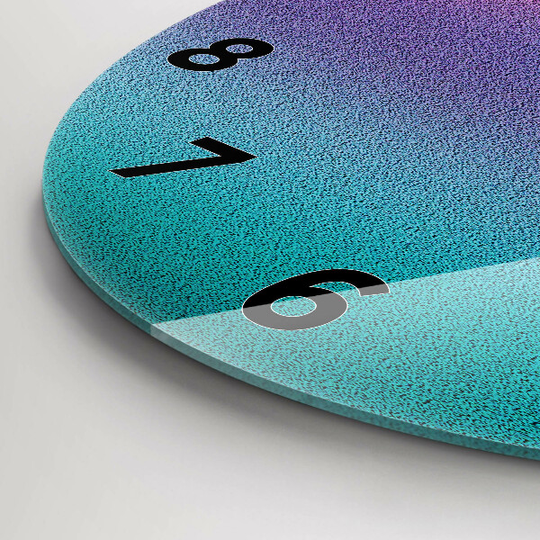 Kulaté skleněné hodiny s fotkou Gradientní vzor