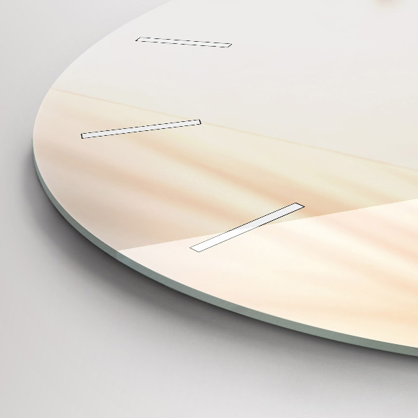 Kulaté skleněné hodiny s fotkou Smetanová abstrakce