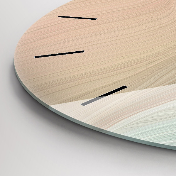 Kulaté skleněné hodiny s fotkou Vlnová abstrakce