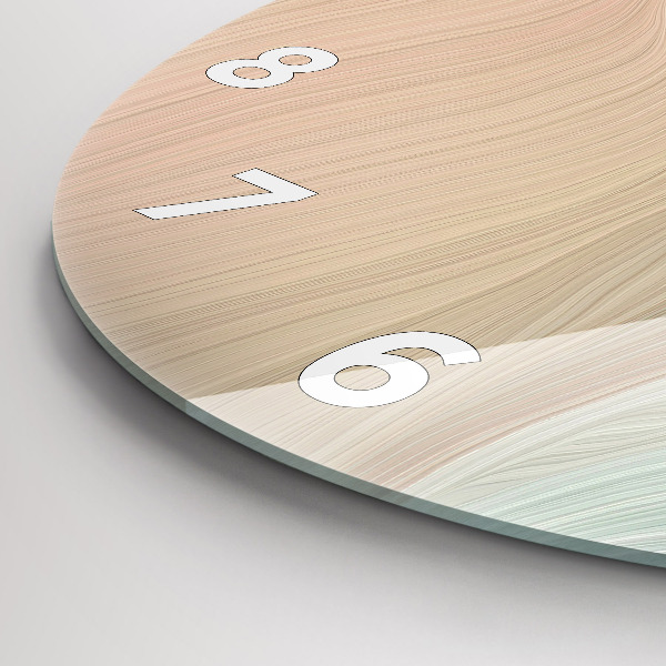 Kulaté skleněné hodiny s fotkou Vlnová abstrakce