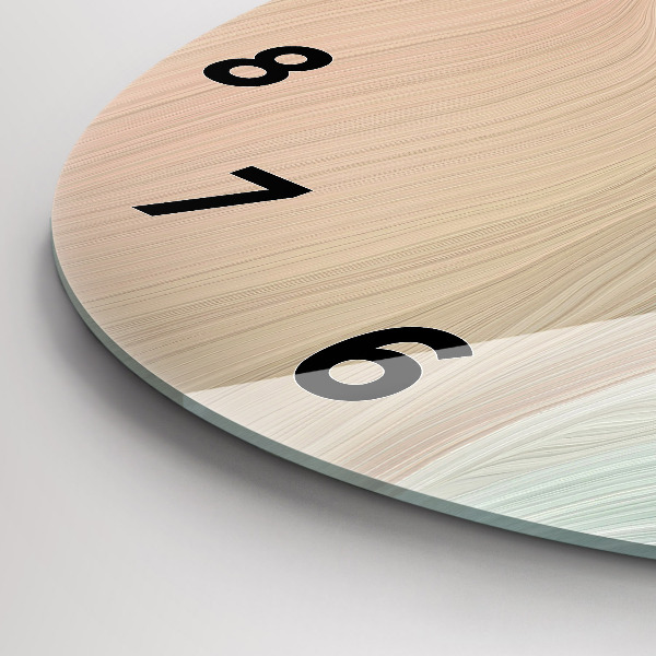 Kulaté skleněné hodiny s fotkou Vlnová abstrakce