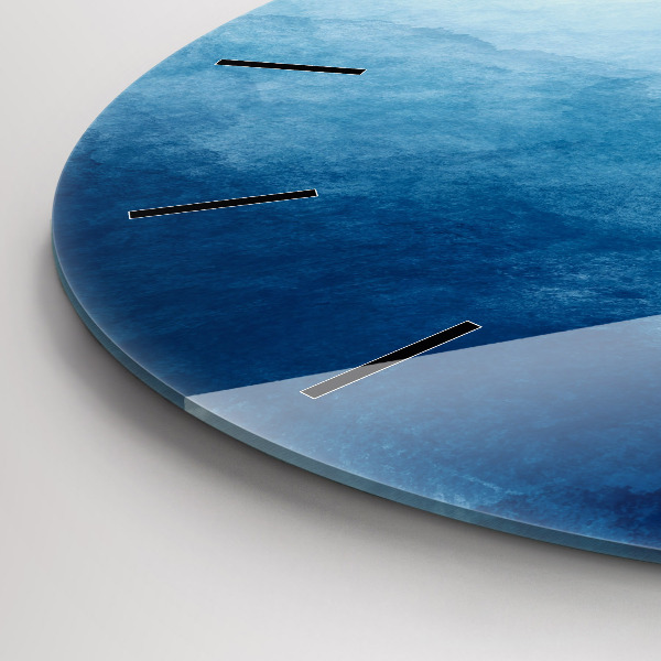 Kulaté skleněné hodiny s fotkou Abstraktní voda