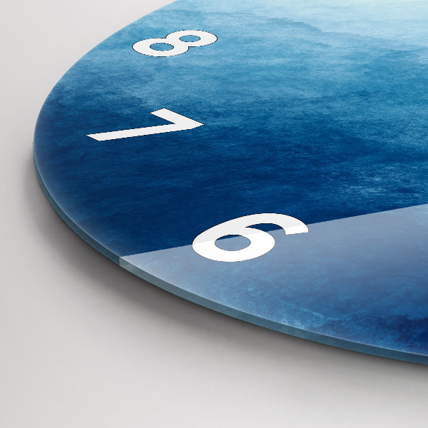 Kulaté skleněné hodiny s fotkou Abstraktní voda