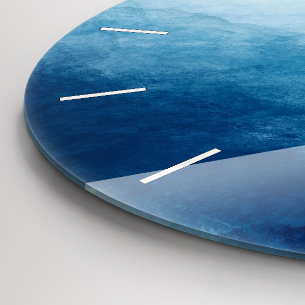 Kulaté skleněné hodiny s fotkou Abstraktní voda