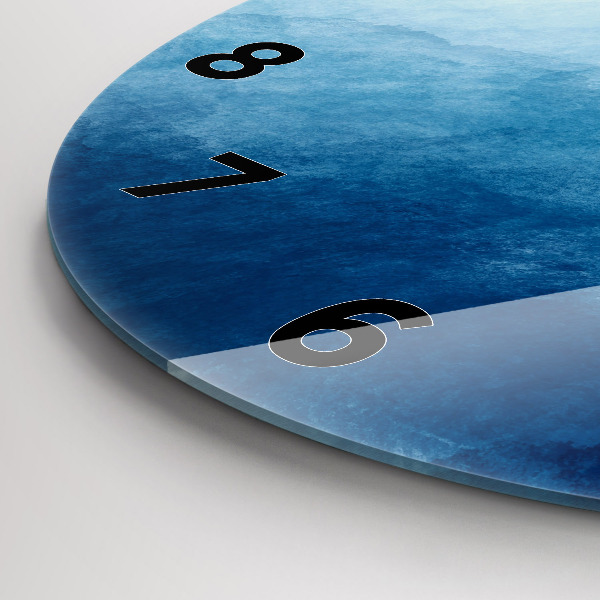 Kulaté skleněné hodiny s fotkou Abstraktní voda