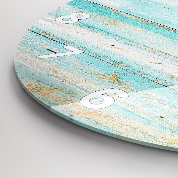 Kulaté skleněné hodiny s fotkou Modré desky